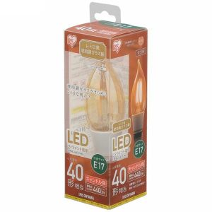 アイリスオーヤマ IRIS LEDフィラメント電球 レトロ球 E17 40形相当 シャンデリア LDF3C-G-E17-FK