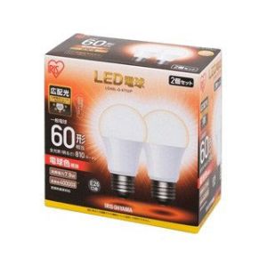 アイリスオーヤマ IRIS アイリスオーヤマ LDA8L-G-6T52P LED電球 E26 広配光 60形相当 電球色 2個セット