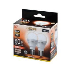 アイリスオーヤマ IRIS アイリスオーヤマ LDA8L-G-E17-6T52P LED電球 E17 広配光 60形相当 電球色 2個セット