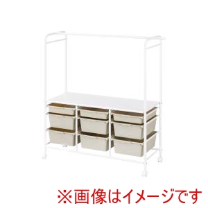 アイリスオーヤマ IRIS アイリスオーヤマ KHR-1100 キッズ収納ハンガーラック ホワイト/ベージュ