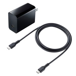 サンワサプライ SANWA SUPPLY サンワサプライ ACA-PD80BK AC充電器 USB PD対応 PD45W TypeCケーブル付き