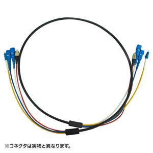 サンワサプライ SANWA SUPPLY 防水ロバスト光ファイバケーブル LC×4‐LC×4 50m ブラック HKB-LCLCWPRB1-50