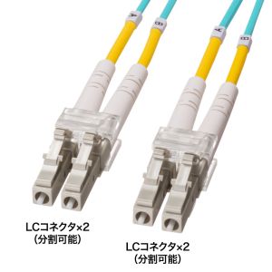 サンワサプライ SANWA SUPPLY サンワサプライ HKB-OM4LCLC-03 メガネ型光ファイバケーブル マルチ50ミクロン mOM4 LC×2-LC×2 3m