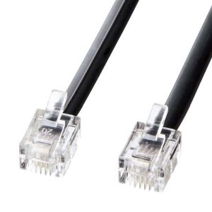 サンワサプライ SANWA SUPPLY モジュラーケーブル (黒) TEL-N1-20BKN2