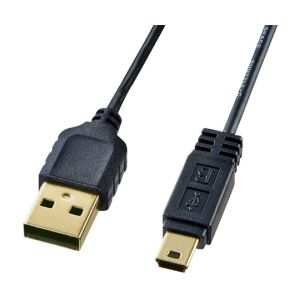 サンワサプライ SANWA SUPPLY サンワサプライ KU-SLAMB510BKK 極細ミニUSBケーブル