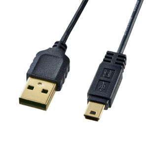 サンワサプライ SANWA SUPPLY サンワサプライ KU-SLAMB515BKK 極細ミニUSBケーブル