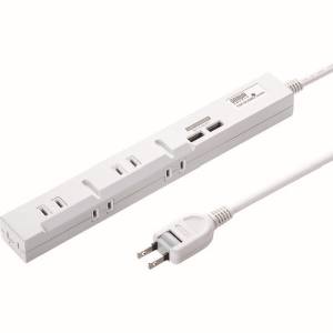 サンワサプライ SANWA SUPPLY スリムタップUSB充電機能付き TAP-SLIM5U-3