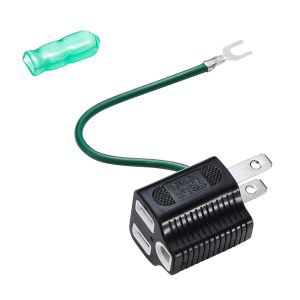 サンワサプライ SANWA SUPPLY 3P->2P変換アダプタ ブラック TAP-AD8BK