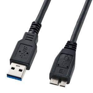 サンワサプライ SANWA SUPPLY USB3.0マイクロケーブル (A-MicroB) 1m KU30-AMC10BK