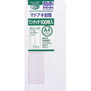 オキナ オキナ WT32WH 窓あき封筒WT 長3 ホワイト 100枚