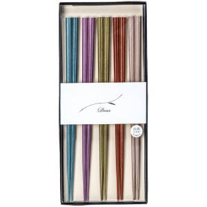 アオバ アオバ ギフトセット 八角 エチュード 箸 5膳組 食洗機OK 抗菌仕上げ