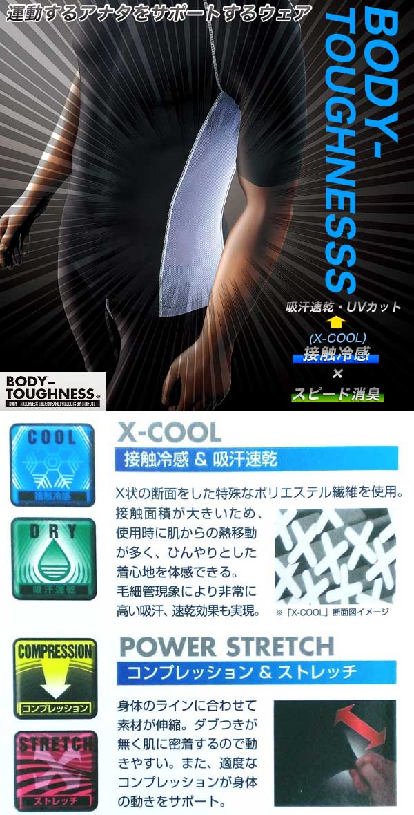  おたふく手袋 メール便1個対象 おたふく JW-623 冷感 消臭 パワーストレッチ 長袖 クルーネックシャツ 白 Mサイズ