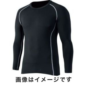 おたふく手袋 メール便1個対象 おたふく JW-174 BTパワーストレッチ クルーネックシャツ ブラック Lサイズ