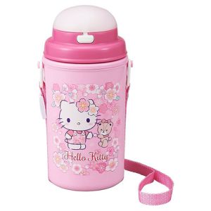 オーエスケー OSK オーエスケー ハローキティ3 さくら ストロー付水筒 保冷タイプ 450ml SC-450S