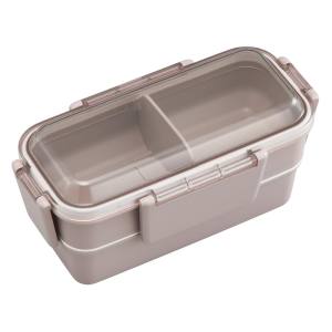 オーエスケー OSK オーエスケー カームカラー ランチボックス 二段 仕切付き 600ml モカ PCW-600S