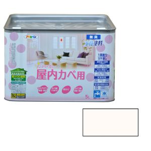 アサヒペン アサヒペン New水性インテリア屋内カベ5Lホワイトピンク