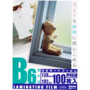 オーム電機 OHM オーム電機 LAM-FB61003 ラミネートフィルム 100ミクロン B6 100枚 00-5393