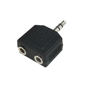 オーム電機 OHM オーム電機 2口分岐アダプター φ3.5ステレオミニプラグ-φ3.5ステレオミニジャックx2 01-3028 AUD-P3028S