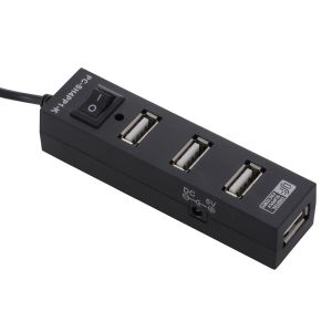 オーム電機 OHM オーム電機 スイッチ付き4ポートUSBハブ ブラック 01-3504 PC-SH4PP1-K