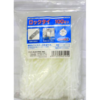 オーム電機 OHM オーム電機 LT-100W1000WH ロックタイ 100mm 1000本入 白 04-3145