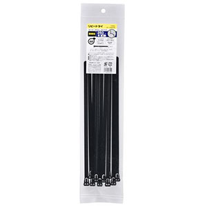 オーム電機 OHM オーム電機 リピートタイ 耐候 250mm 黒 10本入 RPT-250W10BK 04-3305