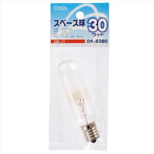 オーム電機 OHM オーム電機 スペース球 T-20型 E17/30W クリア 04-6380 LB-TS4730-C