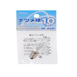 オーム電機 OHM オーム電機 ナツメ球 E12/10W クリア LB-T0210-C 04-6401