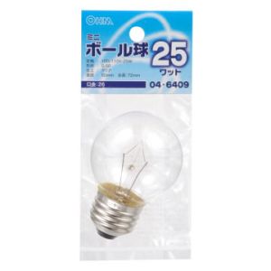 オーム電機 OHM オーム電機 ミニボール球 G50型 E26/25W クリア LB-G5625-C 04-6409