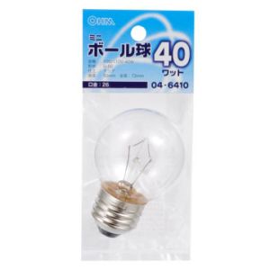 オーム電機 OHM オーム電機 ミニボール球 G50型 E26/40W クリア LB-G5640-C 04-6410