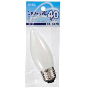 オーム電機 OHM オーム電機 シャンデリア球 40W E26 ホワイト 04-6473 LB-C7640-W