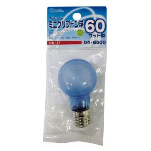 オーム電機 OHM オーム電機 ミニクリプトン球 60形相当 PS-35 バルーン E17 ブルー LB-PS3760K-BA 04-6500