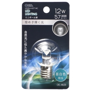 オーム電機 OHM オーム電機 LDG1N-H-E17 14C LEDミニボール球装飾用 G30 E17 1.2W 57lm クリア昼白色 06-4631