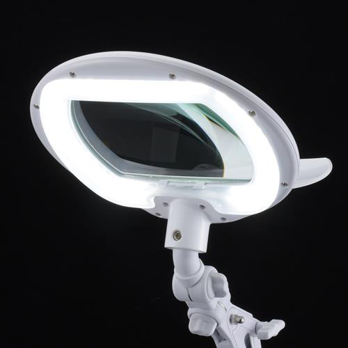  オーム電機 OHM オーム電機 ルーペ付きLEDアームライト エルズーム AS-L8095-2B-W 07-8133