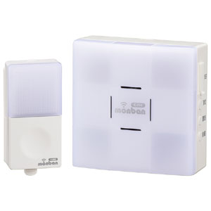 オーム電機 OHM オーム電機 OCH-SET22-BLUE monban CUBE 押しボタン送信機＋光フラッシュ電池式受信機 DC-PUSH22
