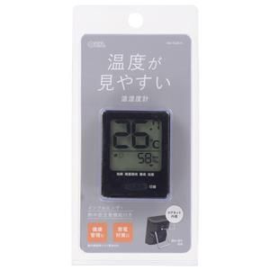 オーム電機 OHM オーム電機 OHM HB-T03B-K  温度が見やすい温湿度計 健康サポート機能付き ブラック