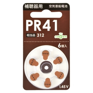オーム電機 OHM オーム電機 OHM PR41B6P 空気亜鉛電池 補聴器用 PR41