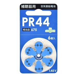 オーム電機 OHM オーム電機 OHM PR44B6P 空気亜鉛電池 補聴器用 PR44