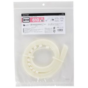 オーム電機 OHM オーム電機 ワイドタイ 610mm 10本入り 白 WLT-610-W 10P 09-1762