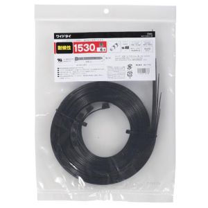 オーム電機 OHM オーム電機 耐候性ワイドタイ 1530mm 6本入り 黒 WLT-1530-K 6P 09-1773
