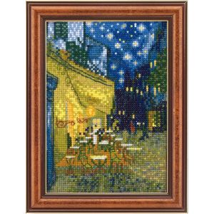 オリムパス オリムパス クロスステッチ刺繍キット ART GALLERY ミニフレームコレクション 夜のカフェテラス ゴッホ作 OLY-K7589