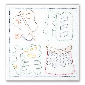 オリムパス オリムパス 刺し子キット 日本 文化柄 花ふきん 相撲 文字 393