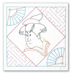 オリムパス オリムパス 刺し子キット 日本 文化柄 花ふきん 浮世絵 美人画 395