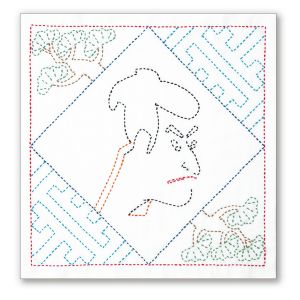 オリムパス オリムパス 刺し子キット 日本 文化柄 花ふきん 浮世絵 役者 396