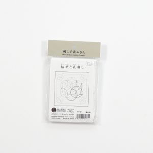 オリムパス オリムパス 刺し子 花ふきん布 パック 80 白 桔梗と花刺し