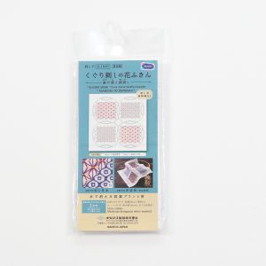 オリムパス オリムパス 刺し子 花ふきん布 パック H-1045 白 麻の葉と銭刺し