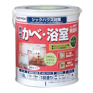アトムペイント アトムペイント 水性壁浴室塗料 1.6L パステルグリーン