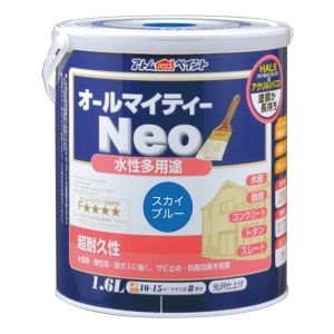 アトムペイント アトムペイント 水性オールマイティーネオ 1.6L スカイブルー