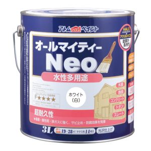 アトムペイント アトムペイント 水性オールマイティーネオ 3L ホワイト