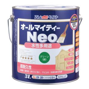 アトムペイント アトムペイント 水性オールマイティーネオ 3L グリーン
