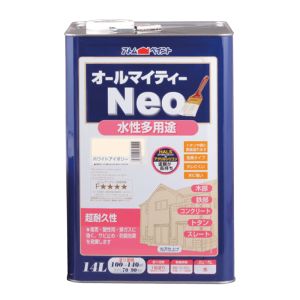 アトムペイント アトムペイント 水性オールマイティーネオ 14L ホワイトアイボリー